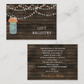 Barnwood Rustic koraal mason potjes gift registry Informatiekaartje (Voorkant / Achterkant)
