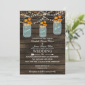 Barnwood, Rustic mason jar invitation Mariage de a (Debout devant)