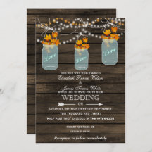 Barnwood, Rustic mason jar invitation Mariage de a