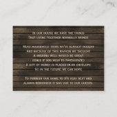 Barnwood Rustic Pijnbomen, winter goed wensen Informatiekaartje (Achterkant)