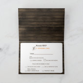 Barnwood Rustic plum fall leaves bruiloft RSVP (Binnen)