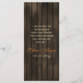 Barnwood Rustic pruim val bladeren bruiloft menuka Menu (Achterkant)