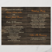 Barnwood Rustic prum programmes de mariage de auto (Dos)