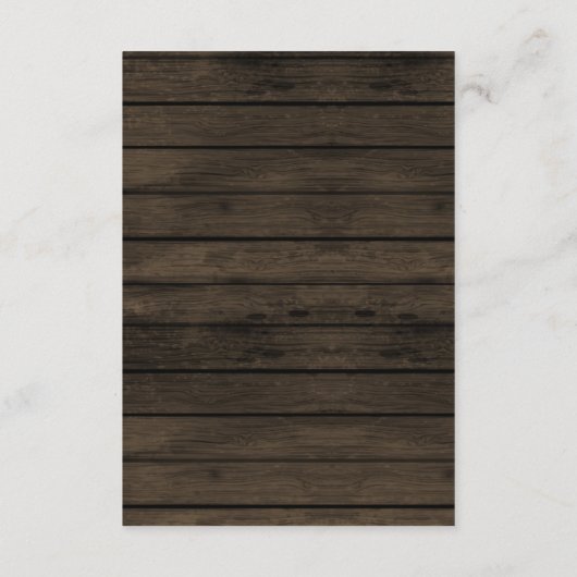 Barnwood Rustieke Pijnbomen winter bruiloft Informatiekaartje (Achterkant)