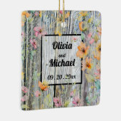 Barnwood script botanische waterverf bloemen keramisch ornament (Rechts)