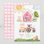 Barnyard 2e anniversaire Invitation photo (Devant / Derrière)
