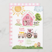 Barnyard 2e verjaardag foto uitnodiging (Voorkant / Achterkant)