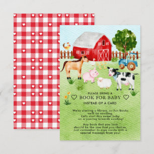 Barnyard Animals Baby shower Boek voor Baby Informatiekaartje