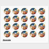 Barnyard Animals verjaardagsfeestje Ronde Sticker (Vel)