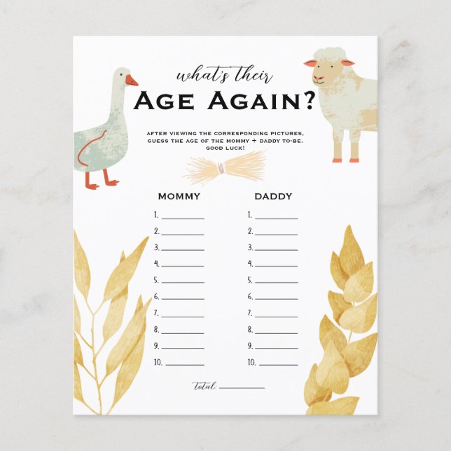 Barnyard Animals - wat is hun leeftijd weer? (Voorkant)