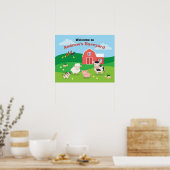 Barnyard avec Animaux Anniversaire Affiche de bien (Cuisine)