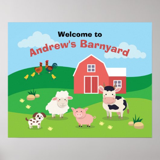 Barnyard avec Animaux Anniversaire Affiche de bien (Devant)