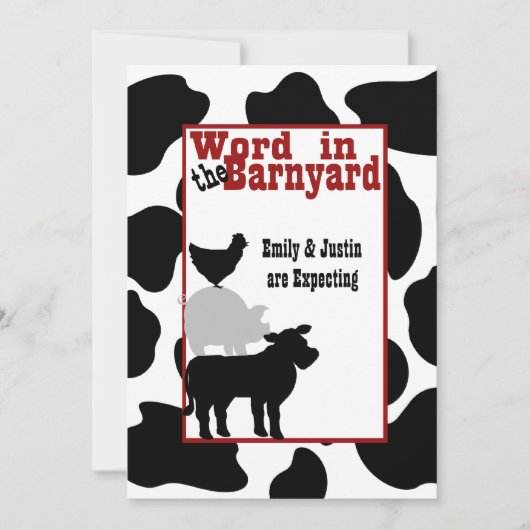 Barnyard Baby shower Kaart (Voorkant)
