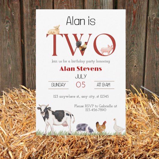 Barnyard Bash: Vier dat je twee wordt! Kaart