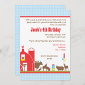 Barnyard Birthday Invitation Kaart (Voorkant / Achterkant)