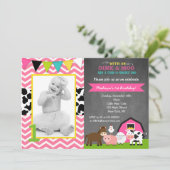 Barnyard Birthday Party Invitations for Girl Kaart (Staand voorkant)