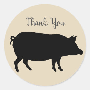 Barnyard Boerderij Party Pig Dank u Stickers