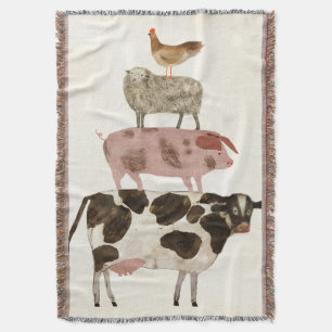 Barnyard Buds - Cow, Pig, Sheep en Hen Deken