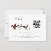 Barnyard Chicken Mariage QR Code carte RSVP (Devant)
