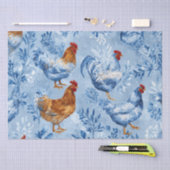 Barnyard Chickens and Botanical Pattern Tissuepapier (Craft)