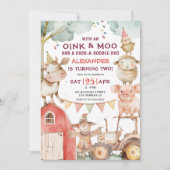 Barnyard Cute Boy Farm 2e Invitation anniversaire (Devant)