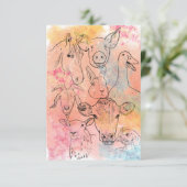 Barnyard dank je bedankkaart (Staand voorkant)