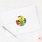 Barnyard Duck Verjaardagsfeestje Ronde Sticker (Envelop)