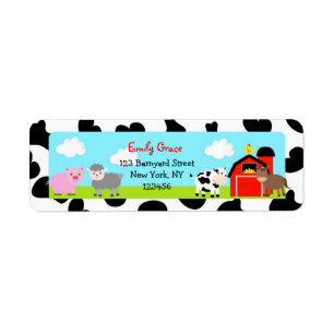 Barnyard Farm Animals Bard Retouradres Labels