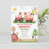 Barnyard Farm Animals Birthday Invitation (Debout devant)