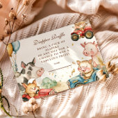 Barnyard Farm Animals Diapper Raffle Informatiekaartje