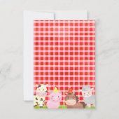 Barnyard Farm Animaux Anniversaire Merci Cartes (Dos)