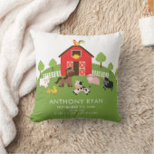 Barnyard Farm Animaux Baby Birth Stats Coussin (Couverture)