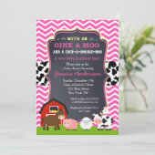 Barnyard Farm Baby Shower Invitations (Debout devant)
