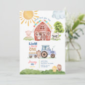 Barnyard Fun 1er anniversaire Invitation (Debout devant)