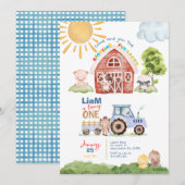 Barnyard Fun 1er anniversaire Invitation (Devant / Derrière)