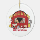 Barnyard Goat Keramisch Ornament (Links)