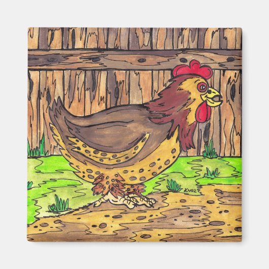 Barnyard Hen Magnet Magneet (Voorkant)