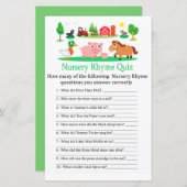 Barnyard Nursery Rhyme Quiz baby shower game (Voorkant / Achterkant)
