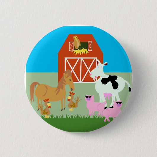 Barnyard Party Ronde Button 5,7 Cm (Voorkant)