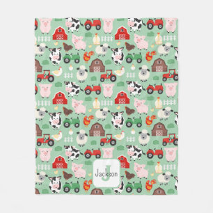 Barnyard Pattern Boerderij Dier Schattige Kind Fleece Deken
