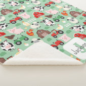 Barnyard Pattern Boerderij Dier Schattige Kind Sherpa Deken (3/4)
