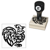 Barnyard Rooster Rubberstempel (Gestempeld)