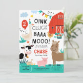 Barnyard verjaardagsfeestje kaart (Staand voorkant)