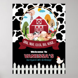 Barnyard Welkom Verjaardag Poster