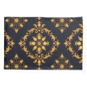 "Barockes Ornament-Muster in Gold und Schwarz" Kussensloop (Achterkant)