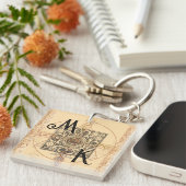 Barok Antiek monogram Sleutelhanger (Voorkant Rechts)