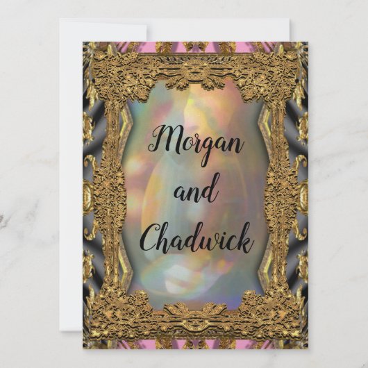 Barok Barnetcue formele bruiloft uitnodiging (Achterkant)