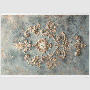 Barok blauw goud geëmbosseerd effect demask patroo tissuepapier