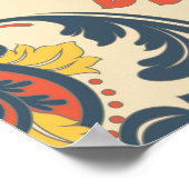 Barok Bloemen: klassiek behang. Poster (Hoek)