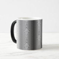 Barok bloempatroon met rand grijze koffiemok